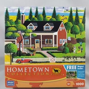 Hometown Tending to the Garden Jigsaw Puzzle 1000 Piece Heronim Mega House Cows